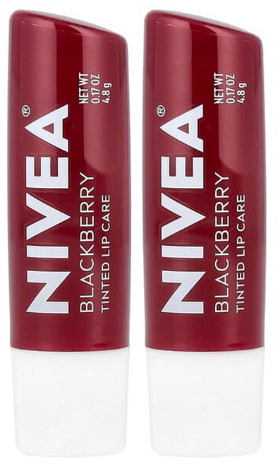 Nivea 니베아 틴티드 립 케어 블랙베리 4.8g 2개입 미국발송