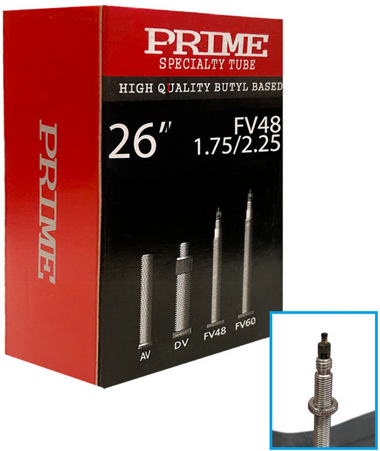 프리미엄 26인치 FV48mm 프레스타 밸브 자전거 튜브, 1개