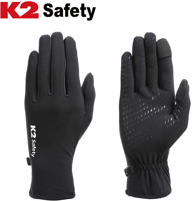 K2 Safety 케이투세이프티 에어로 슬림 장갑 (Black) 스마트폰 터치 가능 IUW24V01Z1, 1개, L
