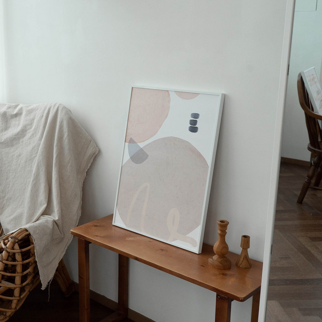 리틀닷 인테리어 포스터 거실 그림 액자 집들이선물, 포스터 + 액자(화이트)