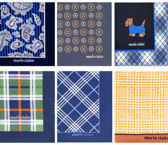 실속형 6장 1세트 마리끌레르 주자직 신사용 남자 손수건