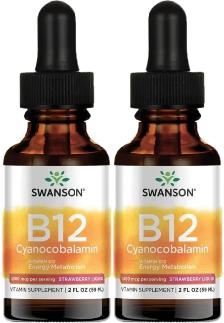 스완슨 비타민 B12 시아노코발라민 1000mcg, 59ml, 2개 - 쿠팡