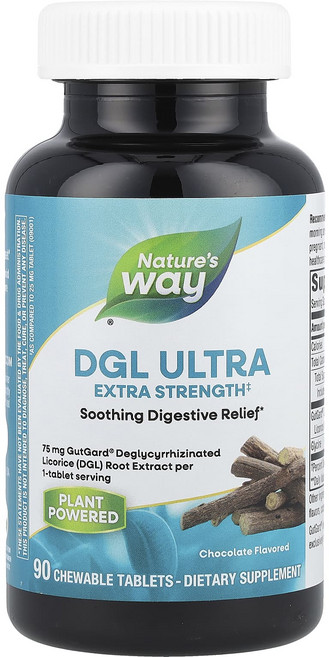 Nature's Way DGL 울트라 엑스트라 스트렝스 초콜릿 츄어블 90정, NaturesWayDGL울트라엑스트라스트렝스초콜릿츄어블, 1개