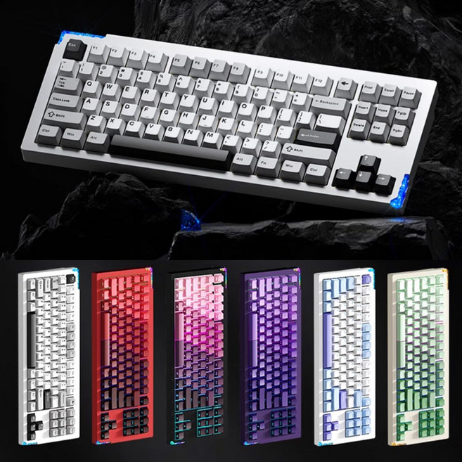 [웨이카] WEIKAV STARS80 V2 CNC알루미늄 기계식 게이밍 키보드/하우징/키트 RGB GASKET 8000mah QMK/VIA지원 무선 3모드, 하우징(키캡/키축없음), 축NO-없음, 하우징(키캡/키축없음)-양극코딩--실버블랙, 축NO-없음