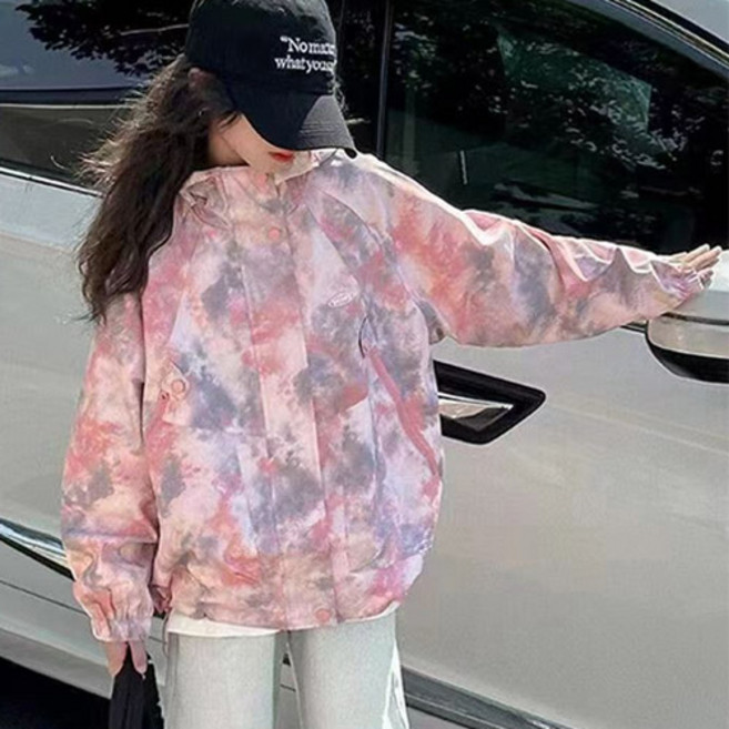 헬로가든 핑크컬러링 바람막이 점퍼