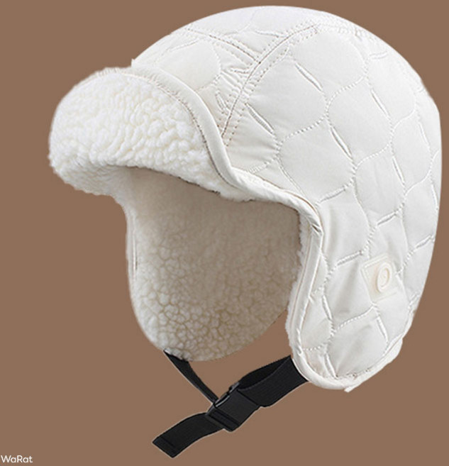 남녀 퀼팅 귀달이모자 양면 헌팅캡 겨울 방한 모자, 04 화이트, 1개