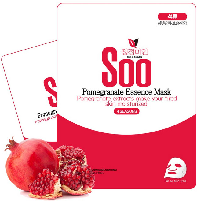 청정미인 에센스 석류 마스크팩, 1개입, 100개