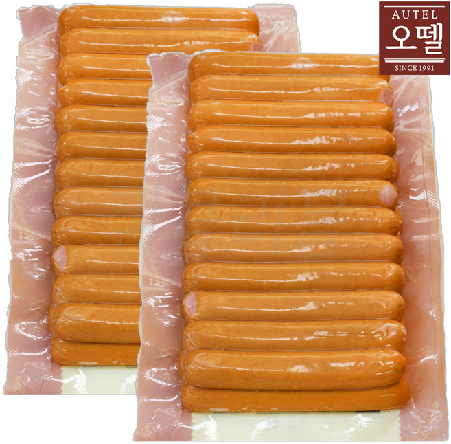 [아이스박스 포장] 오뗄 후랑크 소시지(돼지고기 함량 88.04%), 1kg, 2개