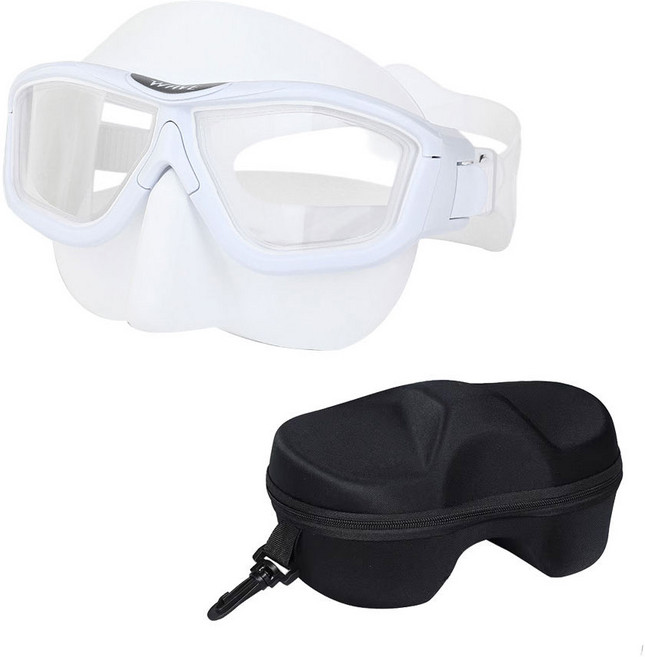 플로디 프리다이빙 마스크 스노쿨링 케이스 세트, 화이트