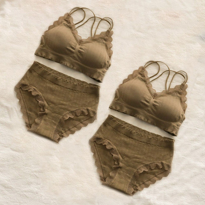 데일리프렌즈 브라팬티 세트 프릴 브라 + 팬티 세트 7종 노와이어 여성 골지 프릴