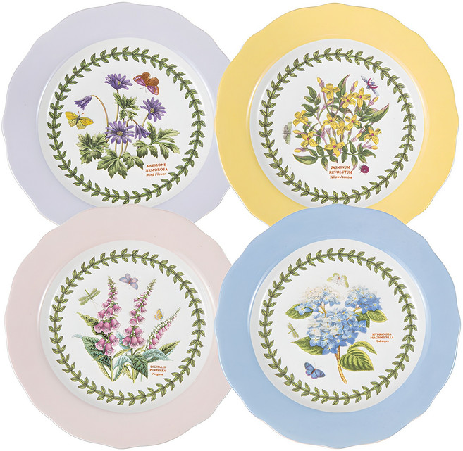 포트메리온 보타닉가든 테라스 디저트 플레이트 세트, 1세트, 접시 4p, 혼합색상