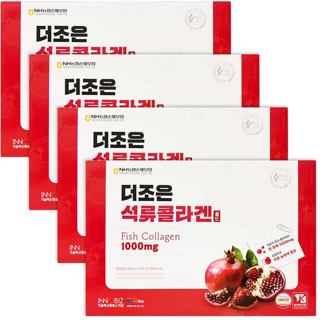 더조은 석류 콜라겐 젤리 스틱형, 520g, 4개