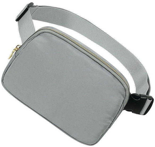 여성용 남성용 유니 패니 팩 조절 가능한 스트랩이 있는 1L Everywhere 미니 벨트 백 경량 나일론 크로스바디 작은 허리 파우치 운동 달리기 여행 하이킹용, 회색