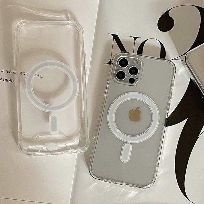 구구에프 아이폰 맥세이프 네오디뮴 자석 클리어 울트라 젤하드 투명 케이스