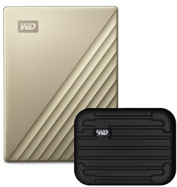 WD My Passport Ultra Type C 휴대용 외장하드 + 파우치, 4TB, 골드