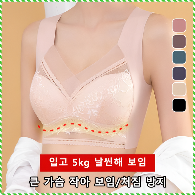 여위어 빠진 브라 가슴 을 작아 보이게 흉포 성형 효과가 좋다 누드 느낌 브라 모으다/빅 사이즈/아이스