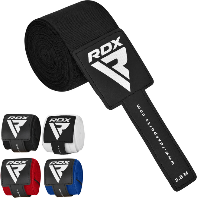 링사이드코리아 올림픽 아이바 인증 RDX AIBA 복싱핸드랩 / mma 킥복싱 붕대 밴디지 3.5m 1쌍, 1세트, 블랙