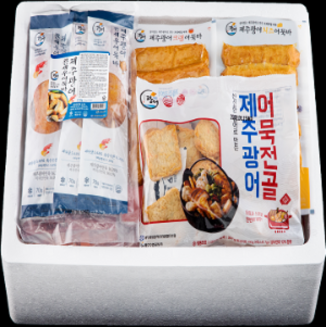 제주 광어 어묵 모듬 선물세트 3종 고급 생선살 어묵 실속 세트, 2호 (총11팩)