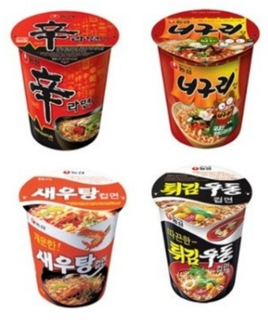 소컵 신라면4입+튀김우동4입+얼큰너구리4입+새우탕4입, 1개