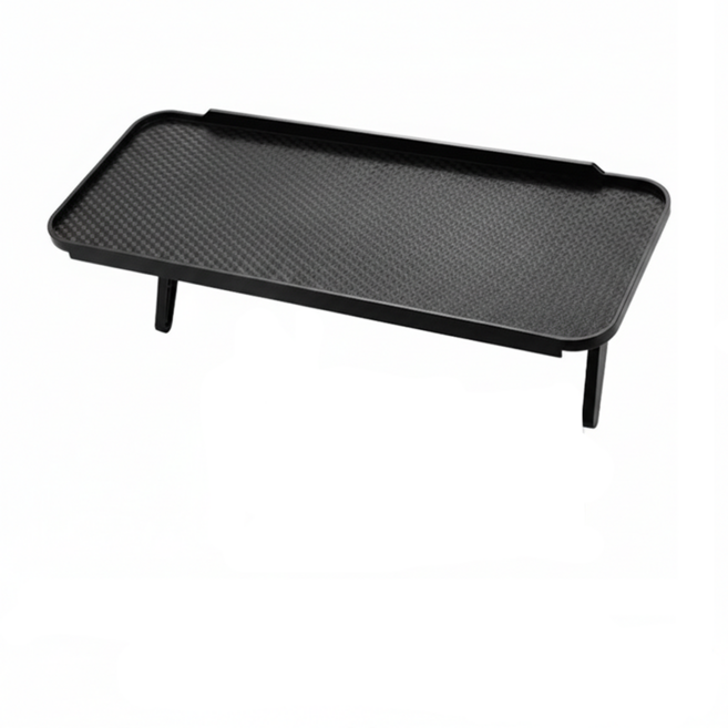 RingGei 螢幕上方置物架 電視電腦螢幕收納架 新款改良 防掉落圍欄 可調節角度 質感黑, 1個, 螢幕上放置物架(新款)-升級改良