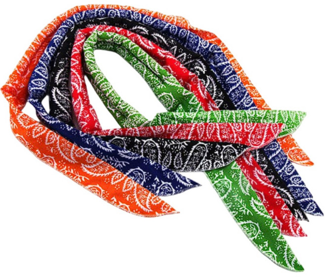 제바이 반다나 쿨 아이스 넥 스카프 5개 세트, (블루+블랙+레드+오렌지+그린) 5개 세트, 5개 셋트(블랙+블루+레드+그린+오렌지)