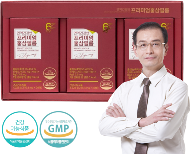 서울제약 홍삼필름 발효홍삼 면역필름 6년근 홍삼농축액 진세노사이드 216.4mg, 3개, 4.328g