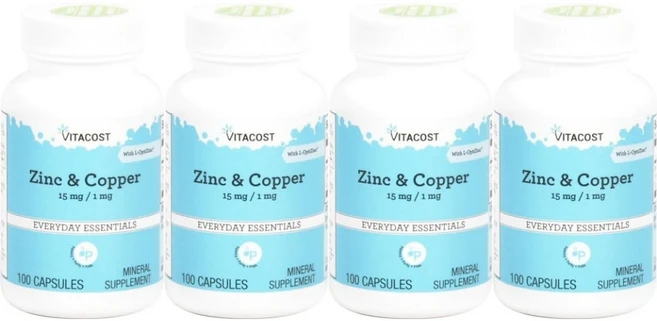 비타코스트 아연 15mg 구리 1mg, 100정, 4개, 100정 - 쿠팡
