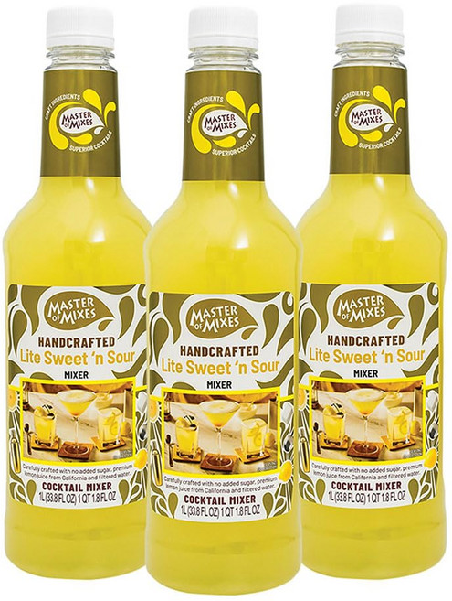 마스터 오브 믹스 스위트 앤 사워 라이트 드링크 믹스 바로 Master of Mixes Sweet N' Sour Lite Drink Mix Ready To Use 1 Lite, 33.8 Fl Oz (3팩), 1개, 1L