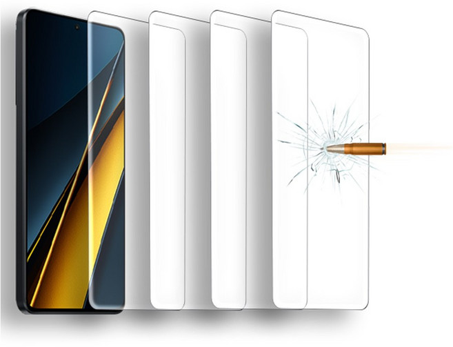 샤오미 포코 X6 PRO 5G 액정 강화유리 방탄필름 4매, 1개