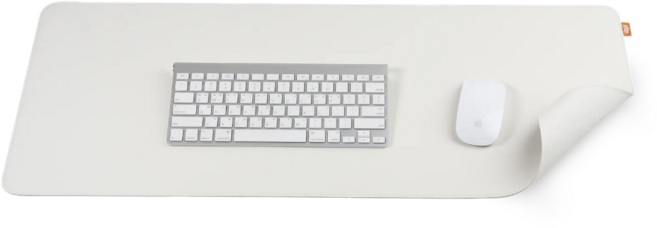 도일 논슬립 가죽 마우스장패드 키보드매트, 1개, 밀키화이트