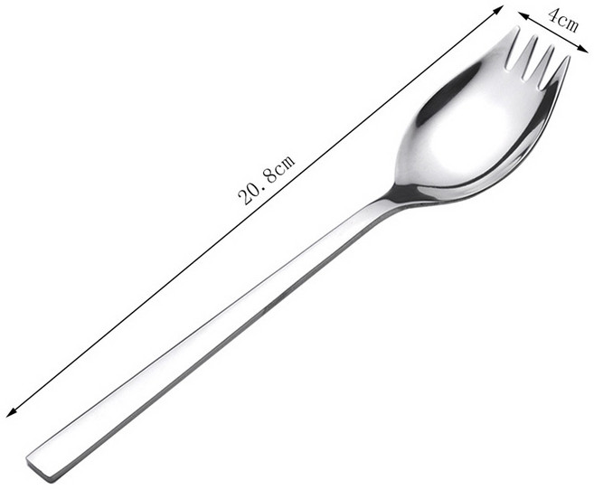 304 스테인리스 긴 손잡이 포크 스푼 한 크리에이티브 가정용 샐러드 학생 과일 도매, 01 20.8 cm