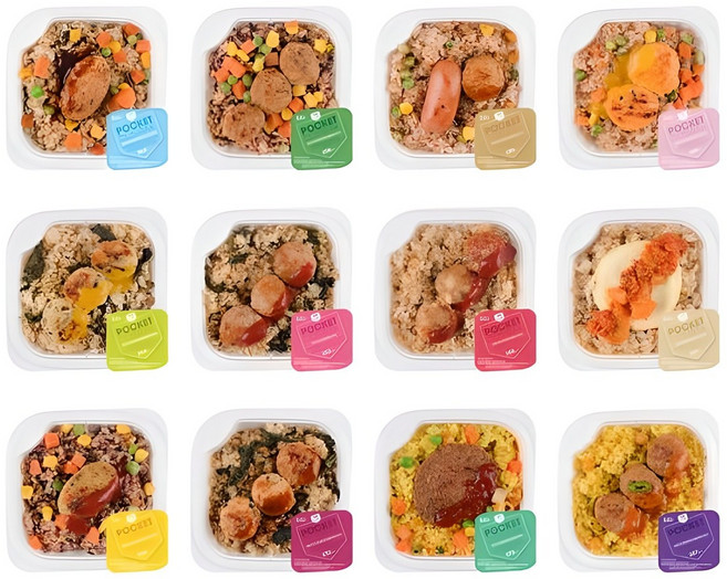 포켓도시락 1일 2식 가벼운 칼로리 식단관리 도시락 12종 12팩, 12개