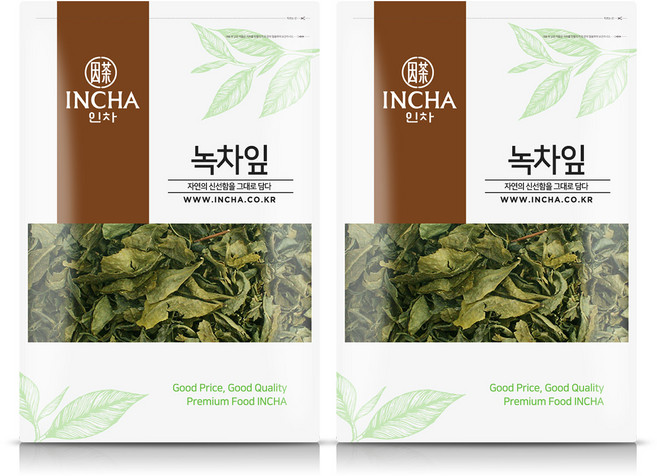 인차 국산 녹차 녹차잎 녹차음료, 400g, 2개, 1개입
