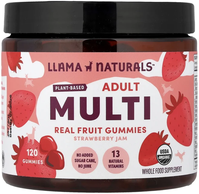 프리미엄상품 Llama Naturals 성인용 식물성 종합 구미젤리 천연 과일 구미젤리 딸기 잼 구미젤리 120개 끝내주게잘나가는상품, LlamaNaturals성인용식물성종합구미젤리천연과일구 - 쿠팡