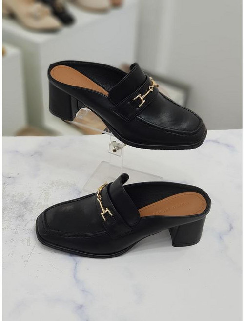 한슈 골드 체인 여성 뮬 블로퍼 슬리퍼 5.5cm H