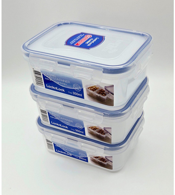 락앤락 3P 세트 클래식 칸칸이 밀폐찬통 2칸 나눔 반찬 용기 350ml