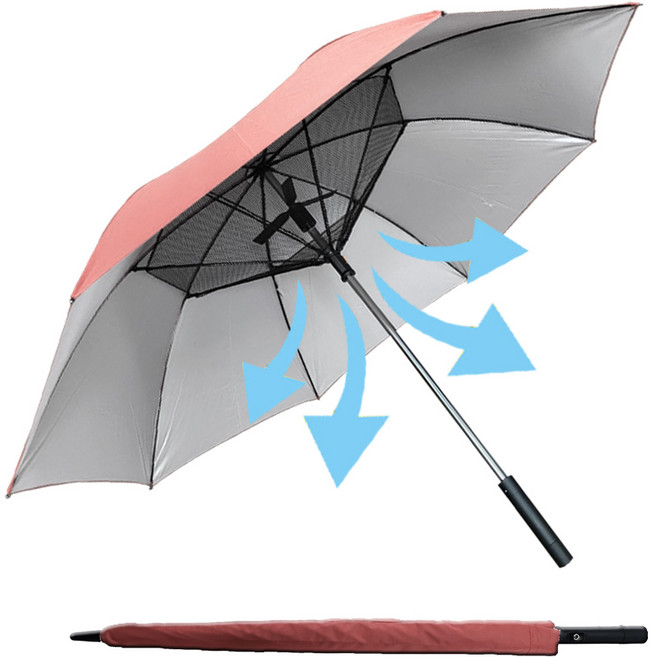 USB 충전식 선풍기 장우산 / 자외선 UV 차단 골프장 양우산