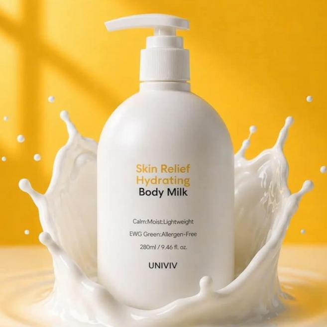 유니비브 끈적임없는 닭살피부 가려움 퍼퓸 향좋은 살냄새 베이비파우더향 바디밀크 로션, 1개, 280ml