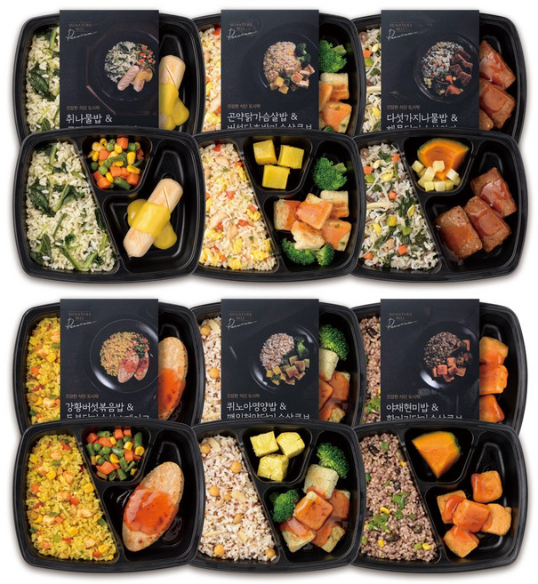 시그니처벨다이어트 닭가슴살 식단 관리 도시락 6종 세트, 24개, 200g