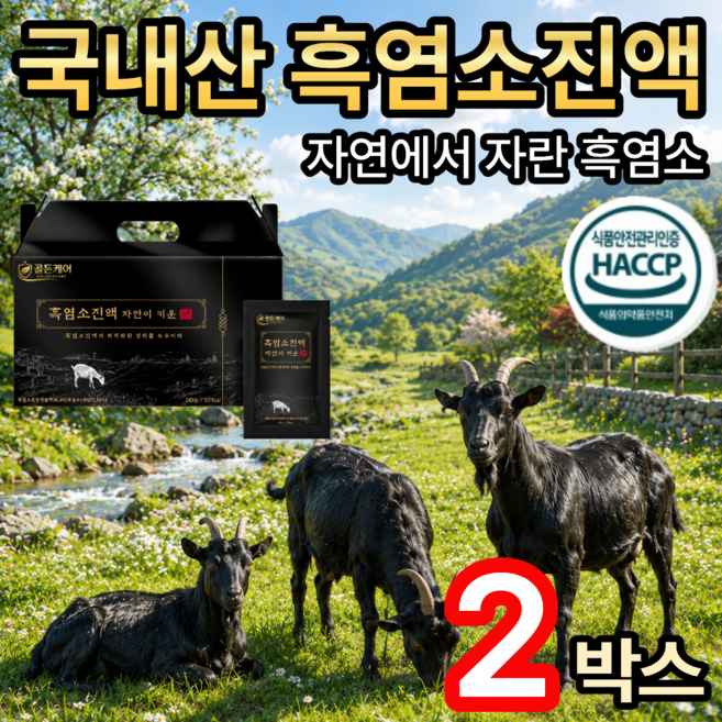 [골든케어] 국내산 흑염소진액 흑염소즙 / [세트구매] 홍성호 울릉도 마가목 흑염소 진액 100% 추가사은품 증정, 2개, 80g