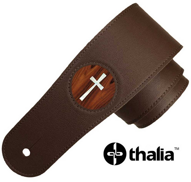 thalia 탈리아 기타스트랩 Santos Rosewood Pearl Cross (다크초콜릿) 화이트펄 십자가 SDCPC-SR / USA정품, 1개