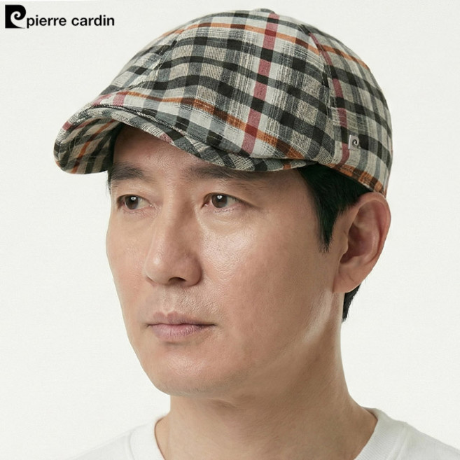[국산] 여름 남성 피에르가르뎅 헌팅캡 마드라스 체크