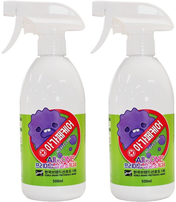 아가페케어 살균 소독제, 500ml, 2개