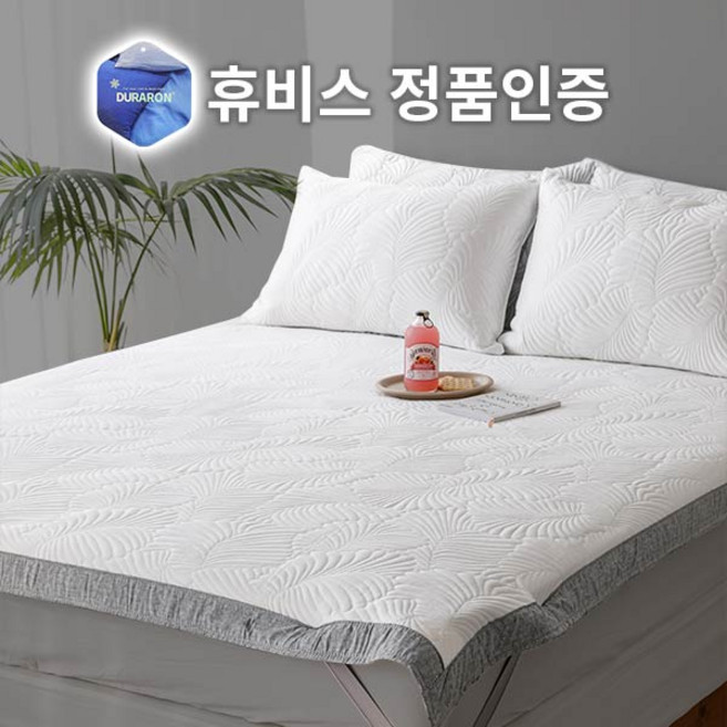 트로피칼 휴비스 듀라론 접촉냉감 3중직 냉감패드 SS/Q/K/KK, 화이트