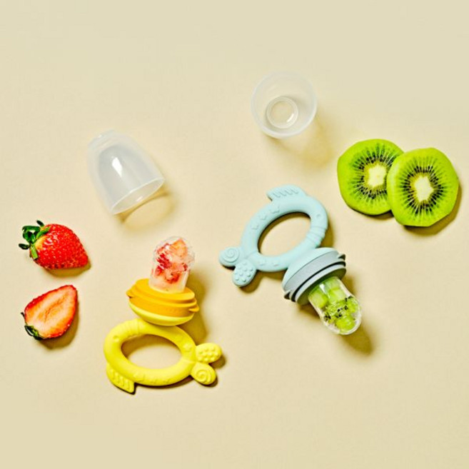 글라스락 베이비 실리콘 과즙망 1+1, 01. 노랑 2개