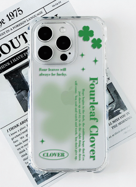 행운가득 블러빙 네잎클로버 아이폰 갤럭시 케이스