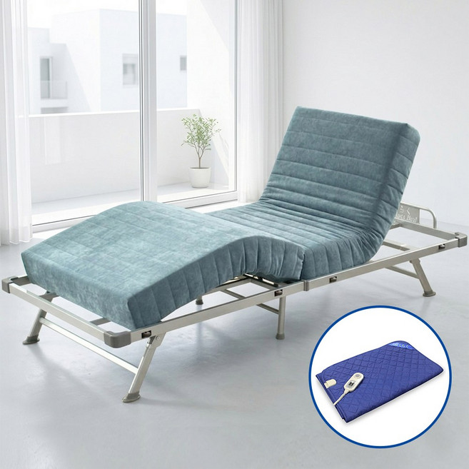 라꾸라꾸전동침대 1인용 싱글 포켓스프링 접이식침대 온열매트포함 KT008NEW, 전동 포켓스프링 침대 + 온열매트(싱글)