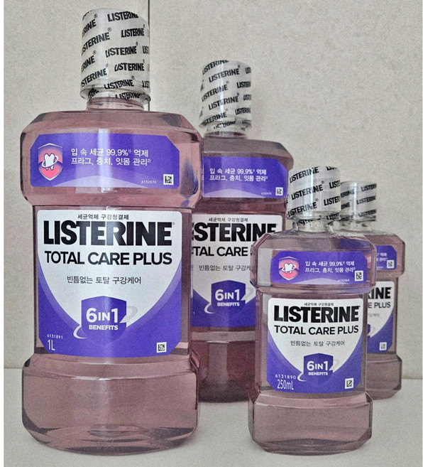 리스테린 토탈케어 플러스 구강청결제 가글 1L * 2개 + 250ml * 2개 세트, 1개, 1