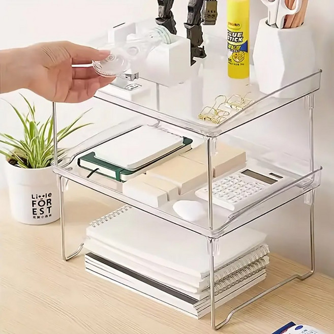 살림살림 적층형 다용도 책상정리 아크릴 선반, 4개