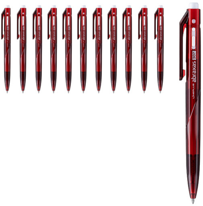 라인플러스 아브락사스 볼펜 0.7mm, 12개, 레드